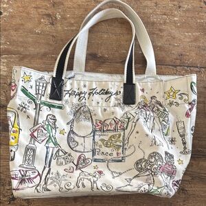 Cream and Black Artistic Brighton Holiday Tote Bag